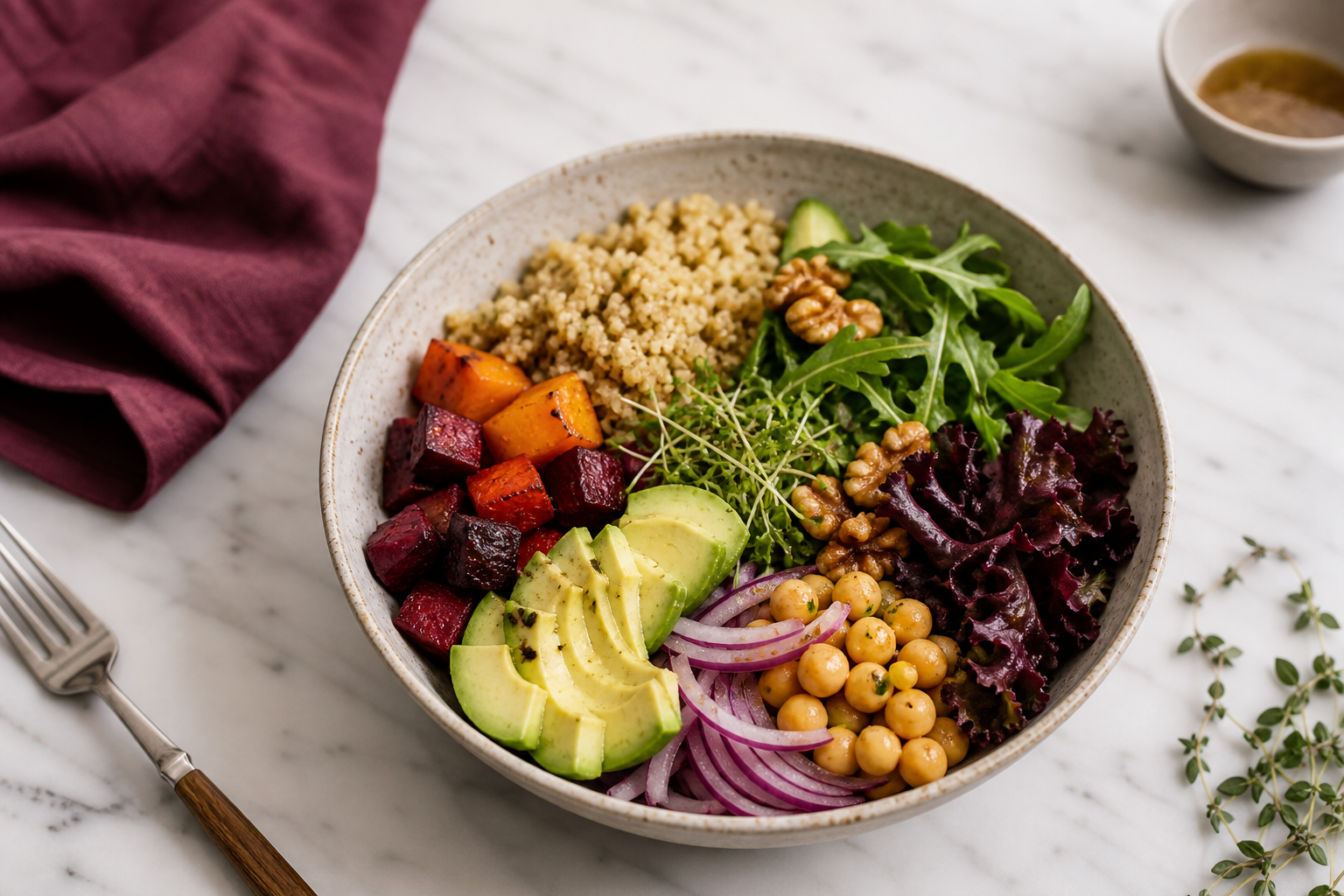 Skeletalnydraine balanced nutrition bowl with fresh ingredients